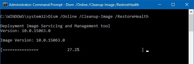 dism restorehealth بدء إصلاح Windows 10