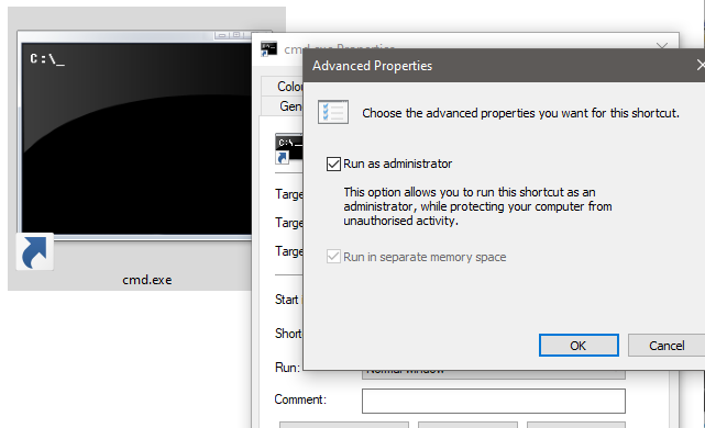 إنشاء اختصار "Shortcut" لفتح Command Prompt