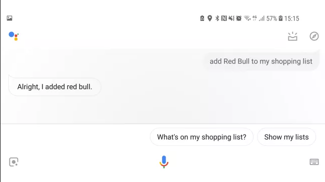 أصنع قائمة تسوقك عن طريق google assistant