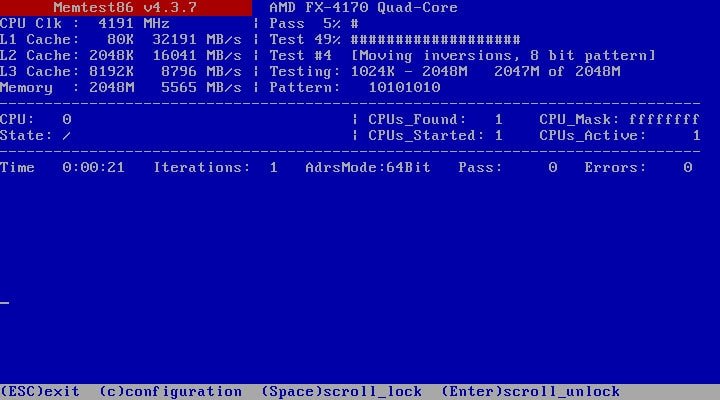 MemTest86 MemTest86 لفحص واصلاح ram الرامات