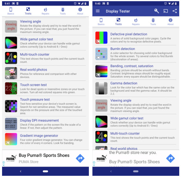 display tester android app