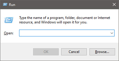 صندوق اوامر run لكتابة run command