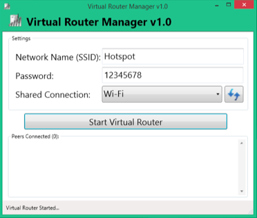 virtual-router برنامج hotspot أو نقطة اتصال